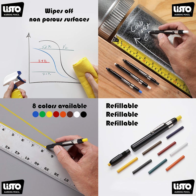 Listo 162 Marking Pencils Refill - ORANGE, Box of 72, Grease Pencils/China Marking Pencils/Wax Pencils - Image 3